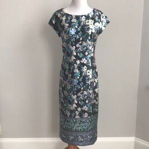 Gorgeous metallic floral print dress sz 8